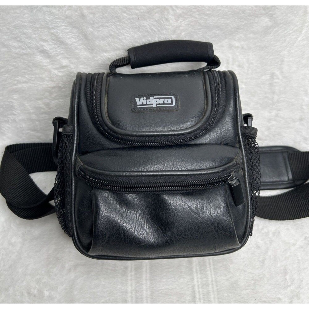 VIDPRO Black Camera Bag Case with Shoulder Strap Pockets for Organizing